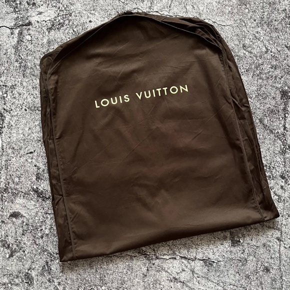 Set 2 Pc: Louis Vuitton Brass Garment Bag Hanger +Cloth Travel Cloth Storage Bag - Picture 14 of 14